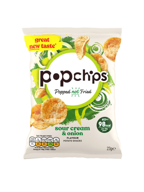Popchips Sour Cream & Onion Flavour 24 x 23g