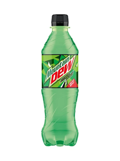 Mountain Dew Citrus Blast – bold, citrus-flavoured sparkling soft drink with caffeine. Gluten-free, vegetarian & recyclable 500 ml bottles.