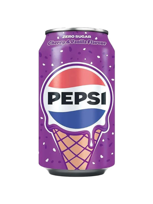 Pepsi Cherry & Vanilla Ice Cream Zero Sugar Cans 24 x 330ml