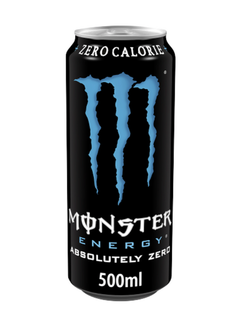 Monster Energy Absolute Zero 12 x 500 ml — crisp sugar-free energy drink with Monster’s energy blend. Zero sugar, low calorie, high caffeine. Bulk case available.