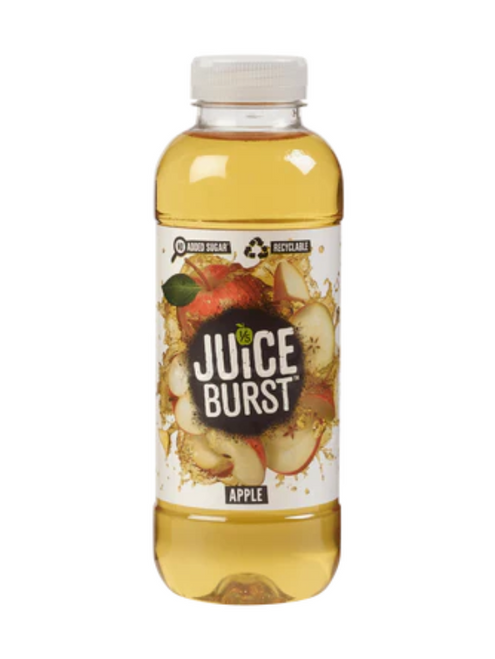 Juice Burst Apple – crisp, refreshing apple juice made with real fruit juice. No added sugar or preservatives. 500 ml recyclable bottles, 12 per case.