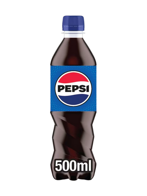 Pepsi Bottles 24 × 500 ml — classic full-flavour cola with a smooth, refreshing taste and perfect fizz.