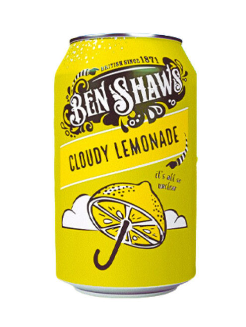 Ben Shaws Cloudy Lemonade 24 x 330 ml — sparkling cloudy lemonade made with real lemon juice. A British classic, vegan friendly and gluten free.