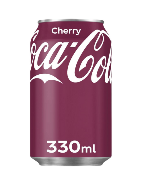 Coca-Cola Cherry – classic Coke taste with a sweet cherry twist. Made in Great Britain and served in fully recyclable 330 ml cans. Refreshing, iconic and always a customer favourite.