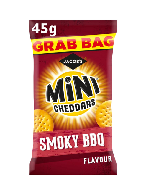 Jacobs Baked Mini Cheddars Snacks - Smoky BBQ 45g x 30