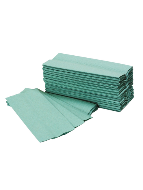Centre Fold Hand Towels Green 1ply x 3600