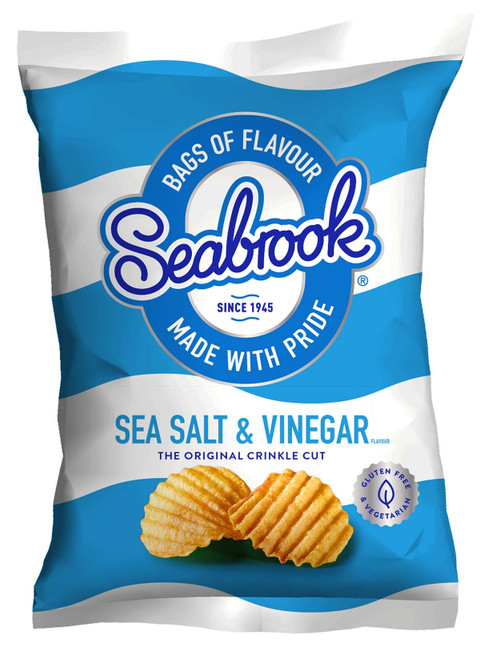 Seabrook Crisps Crinkle Cut Sea - Salted & Vinegar (32 x 31.8g)