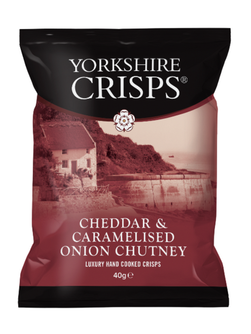 Hand‑cooked crisps with aged cheddar and sweet onion chutney flavour — savoury, tangy, and full of character. Hand‑cooked crisps with aged cheddar and sweet onion chutney flavour — savoury, tangy, and full of character.