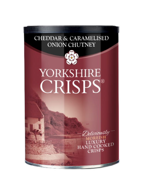 Bold cheddar & onion chutney seasoning on hand‑fried crisps — savoury, sweet and rich flavour in large drums. Bold cheddar & onion chutney seasoning on hand‑fried crisps — savoury, sweet and rich flavour in large drums.