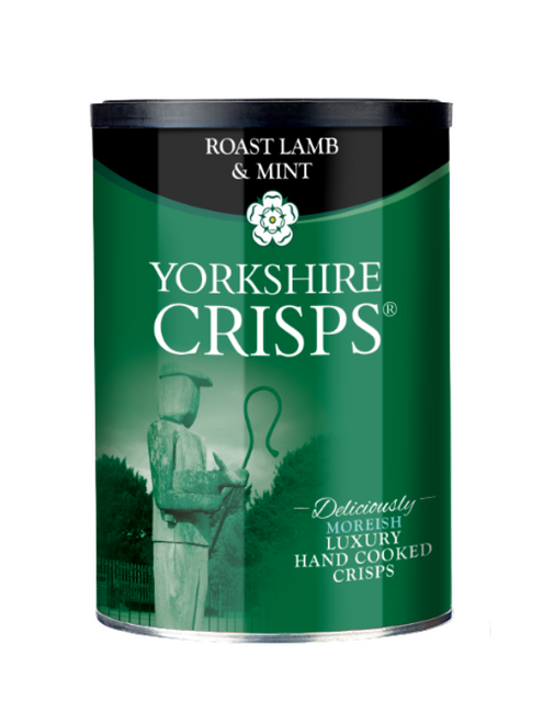 Roast lamb & mint seasoned hand‑cooked potato crisps — bold savoury flavour with a fresh mint lift.