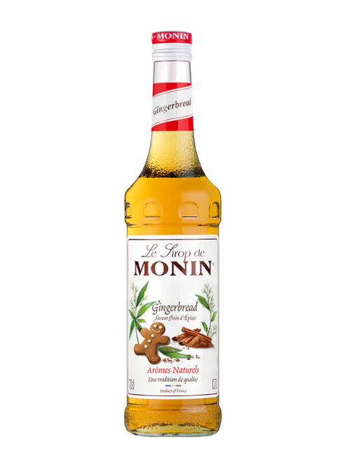 Monin Gingerbread Syrup 70 cl – warm, spiced flavour for coffee, hot chocolate, and festive drinks. Vegan, gluten-free, and barista-quality.