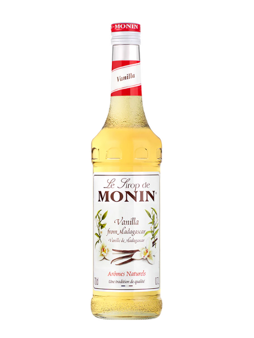 Monin Vanilla Syrup 70 cl – smooth, aromatic syrup for coffee, milkshakes, and desserts. Vegan, gluten-free, and barista-quality.