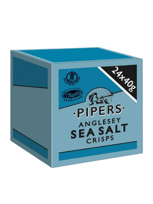 Pure sea salt seasoned potato crisps using Anglesey PDO salt — clean, crisp, classic flavour. Pure sea salt seasoned potato crisps using Anglesey PDO salt — clean, crisp, classic flavour.