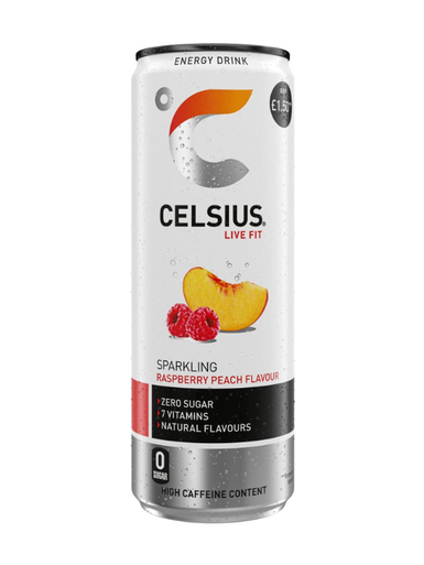 Celsius Energy Drink - Sparkling Raspberry Peach - 12 x 355ml