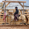 horse and rider in a round pen built by Great Oak Equine