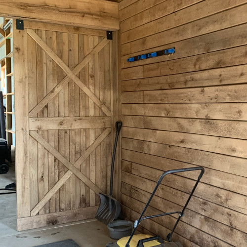 interior side of board and batten barn door