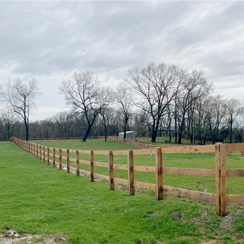 3 rail white oak fence