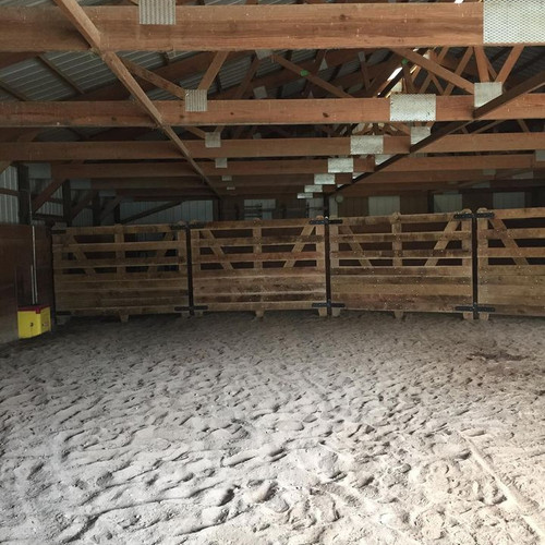 solid bottom panel fence in barn
