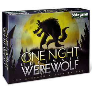 Board game box featuring the game title and an illustration of a werewolf silhouetted by the moon. Board game box featuring the game title and an illustration of a werewolf silhouetted by the moon.