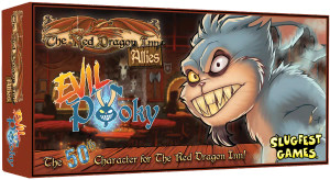 Board game box featuring game title and an evil looking blue rabbit. Board game box featuring game title and an evil looking blue rabbit.
