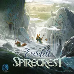 Board game box featuring game title and a rabbit and squirrel on a quest in snowy mountains. Board game box featuring game title and a rabbit and squirrel on a quest in snowy mountains.
