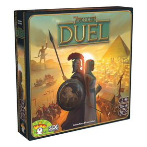 Board game box featuring game title and an illustration of ancient civilizations. Board game box featuring game title and an illustration of ancient civilizations.