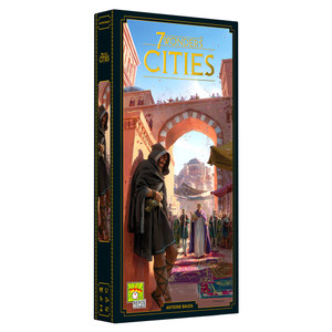 Board game box featuring game title and an illustration of a hooded figure in the alley of an ancient civilizations. Board game box featuring game title and an illustration of a hooded figure in the alley of an ancient civilizations.