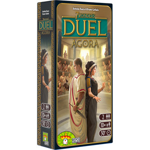 Board game box featuring game title and an illustration of ancient civilizations. Board game box featuring game title and an illustration of ancient civilizations.