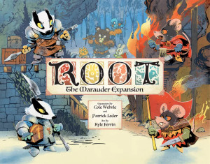 Board game box featuring game title and groups of badger and rat soldiers fighting Board game box featuring game title and groups of badger and rat soldiers fighting