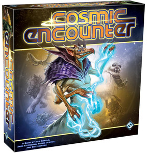 Board game box featuring game title and an alien species in the cosmos. Board game box featuring game title and an alien species in the cosmos.