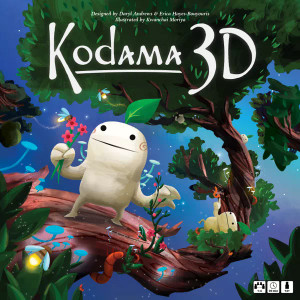 Board game box featuring game title and two tree spirits on a tree branch. Board game box featuring game title and two tree spirits on a tree branch.