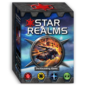 Board game box featuring game title and starship illustration.