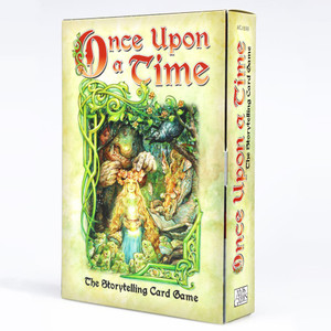 Board game box featuring game title and watercolor fairytale illustration.