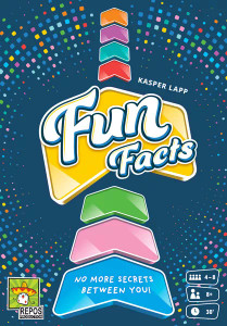 A board game titled "Fun Facts" in curly bubble font encased in a yellow arrow like the order arrows in the game.  Below and above the title are more arrows of various colors seemingly travelling further from the viewer.  The background is a dark blue speckled with a gradient of dots of the same colors as the arrows. A board game titled "Fun Facts" in curly bubble font encased in a yellow arrow like the order arrows in the game.  Below and above the title are more arrows of various colors seemingly travelling further from the viewer.  The background is a dark blue speckled with a gradient of dots of the same colors as the arrows.