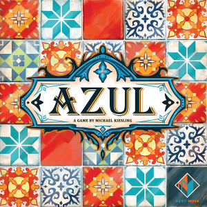 Board game box featuring game title and a wall of colorful tiles Board game box featuring game title and a wall of colorful tiles