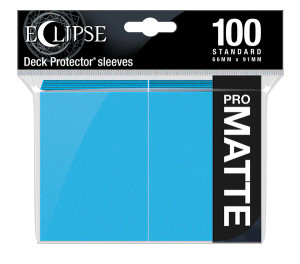 Plastic Eclipse Matte sleeve packaging showcasing the light blue sleeve color. Plastic Eclipse Matte sleeve packaging showcasing the light blue sleeve color.