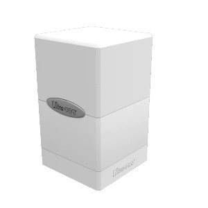 Closed ultra pro satin tower deck box in the color white.