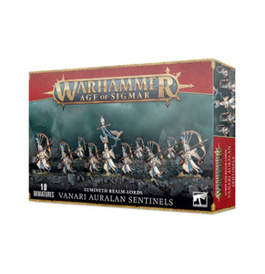 Warhammer Age of Sigmar box featuring an image of 10 fully painted miniatures on a red and black background.
