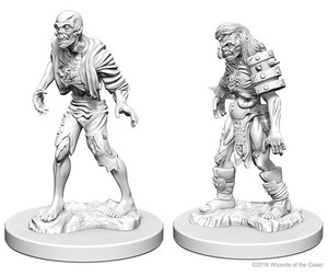 Two unpainted Zombie miniatures on a white background. Two unpainted Zombie miniatures on a white background.