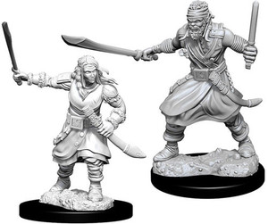 Two unpainted Bandit miniatures on a white background. Two unpainted Bandit miniatures on a white background.
