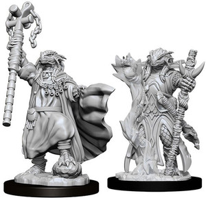Two unpainted Female Dragonborn Sorcerers on a white background.