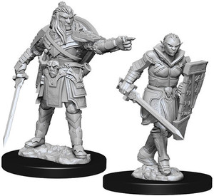Two unpainted Hobgoblin miniatures on a white background. Two unpainted Hobgoblin miniatures on a white background.