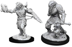 Two Male Dragonborn Paladin miniatures on a white background. Two Male Dragonborn Paladin miniatures on a white background.