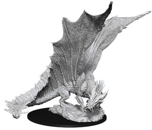 An unpainted Young Gold Dragon with wings spread out on a white background. An unpainted Young Gold Dragon with wings spread out on a white background.