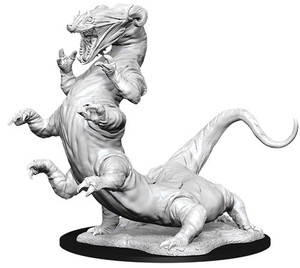 An unpainted Behir miniature standing on its hind legs on a white background. An unpainted Behir miniature standing on its hind legs on a white background.