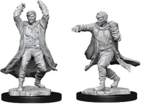 Two unpainted Revenant miniatures on a white background. The one on the left has its arms in the air and the one on the right is jabbing with its right fist.