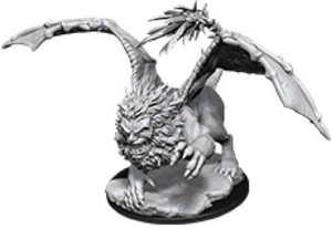 An unpainted Manticore miniature with a black base on a white background. An unpainted Manticore miniature with a black base on a white background.