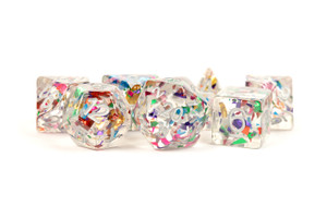 Metallic Dice Games - 7 Set RPG Dice - Resin - Rainbow Foil Metallic Dice Games - 7 Set RPG Dice - Resin - Rainbow Foil
