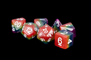 Metallic Dice Games - 7 Set RPG Dice - Resin - Rainbow Metallic Dice Games - 7 Set RPG Dice - Resin - Rainbow