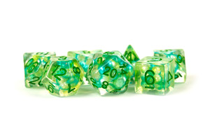 Metallic Dice Games - 7 Set RPG Dice - Resin - Pearl Green Sea Foam